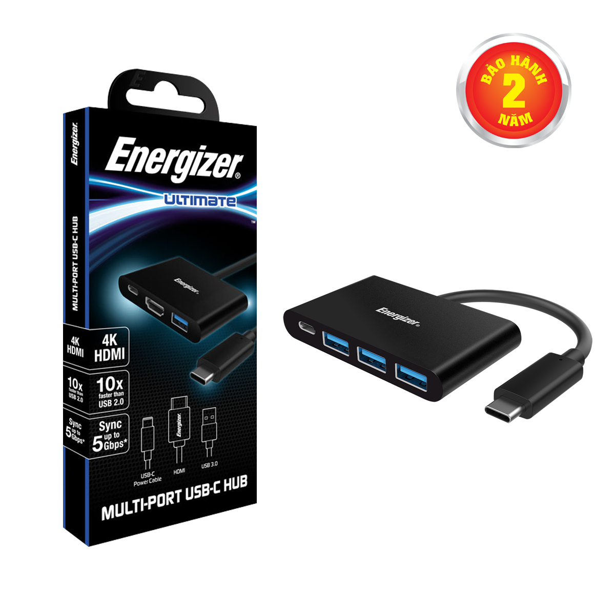 USB-C 3.1 Hub Energizer 3USB-A/1USB-C - HC304AC