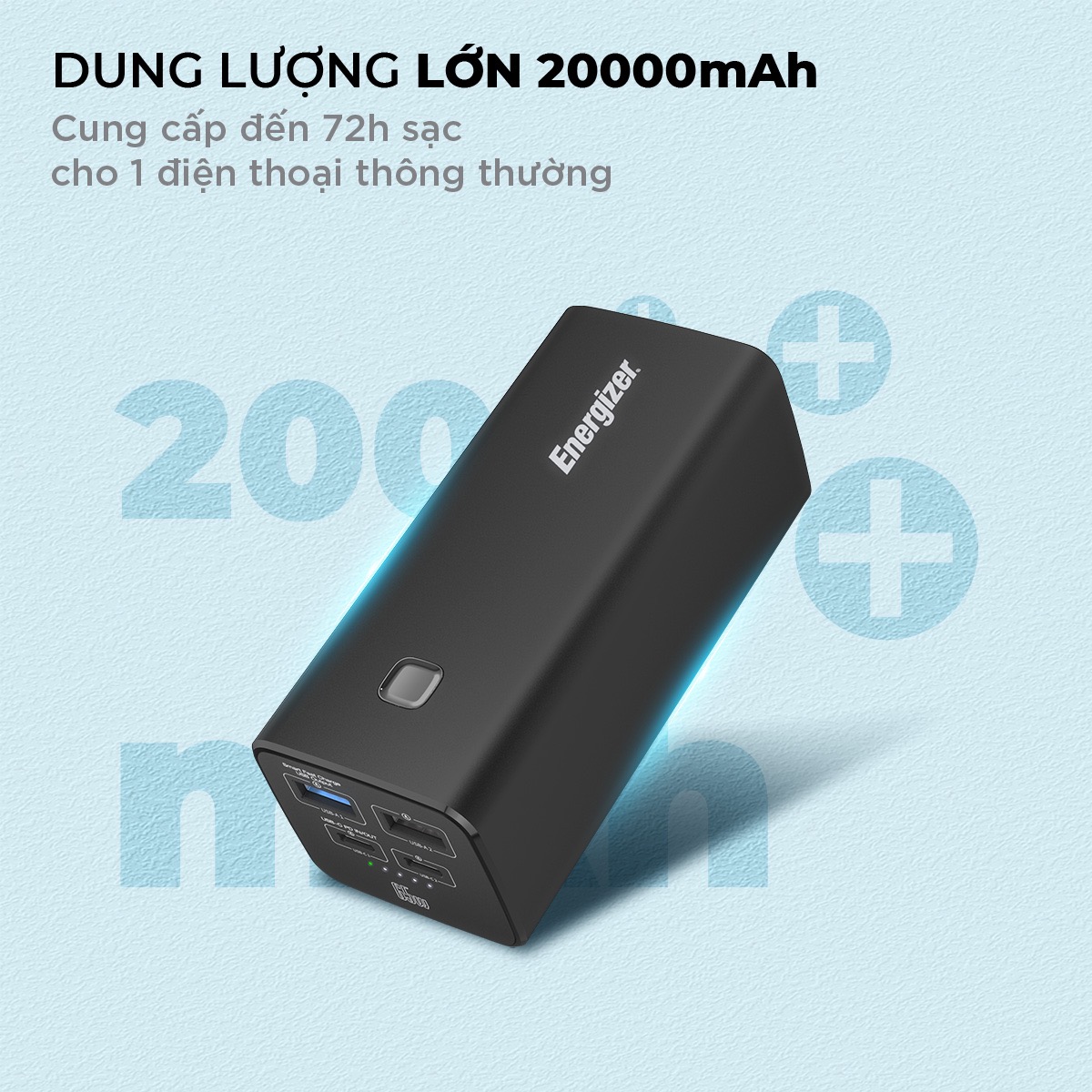 Pin sạc dự phòng Energizer 20,000mAh - XP20004PD