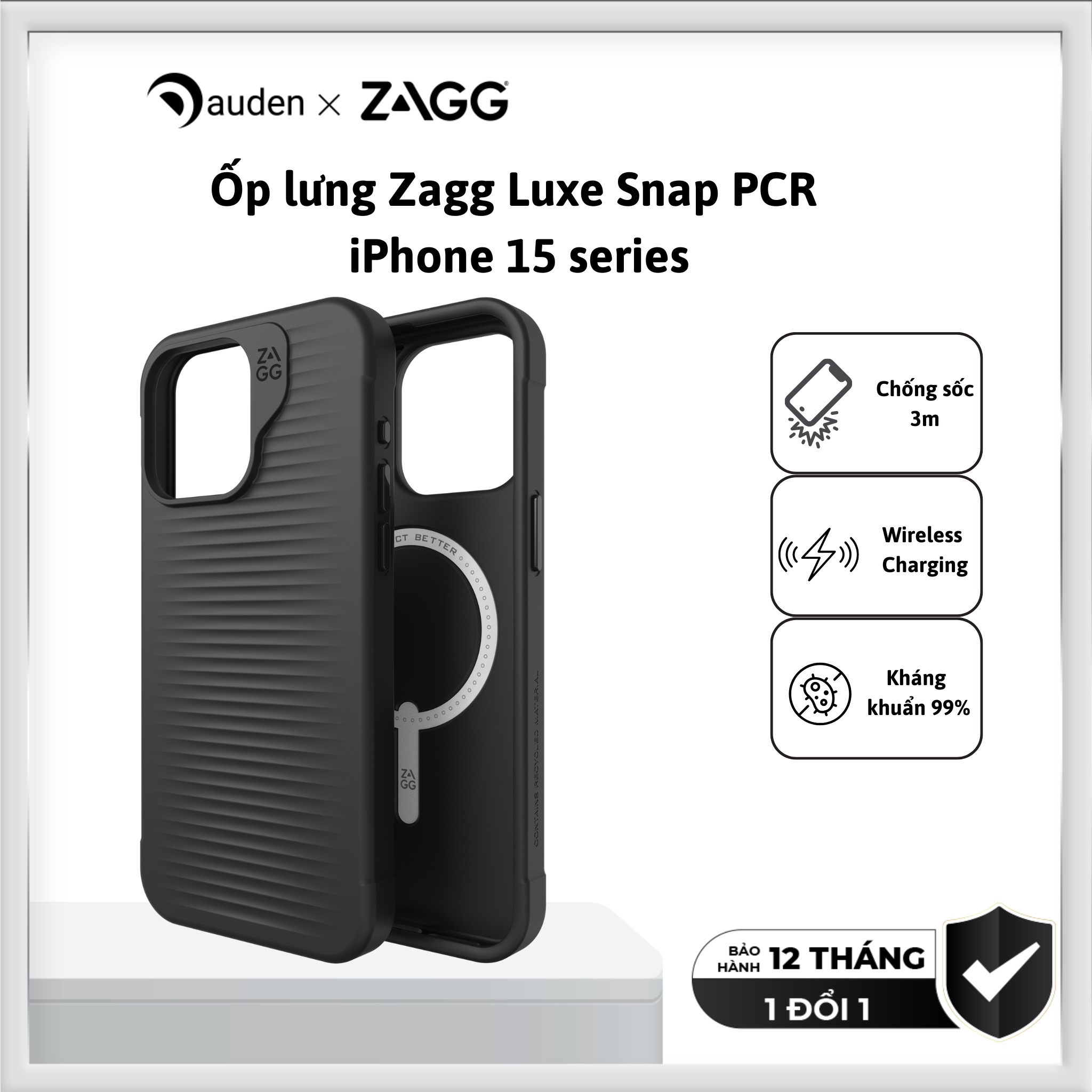 Ốp lưng ZAGG Luxe Snap PCR