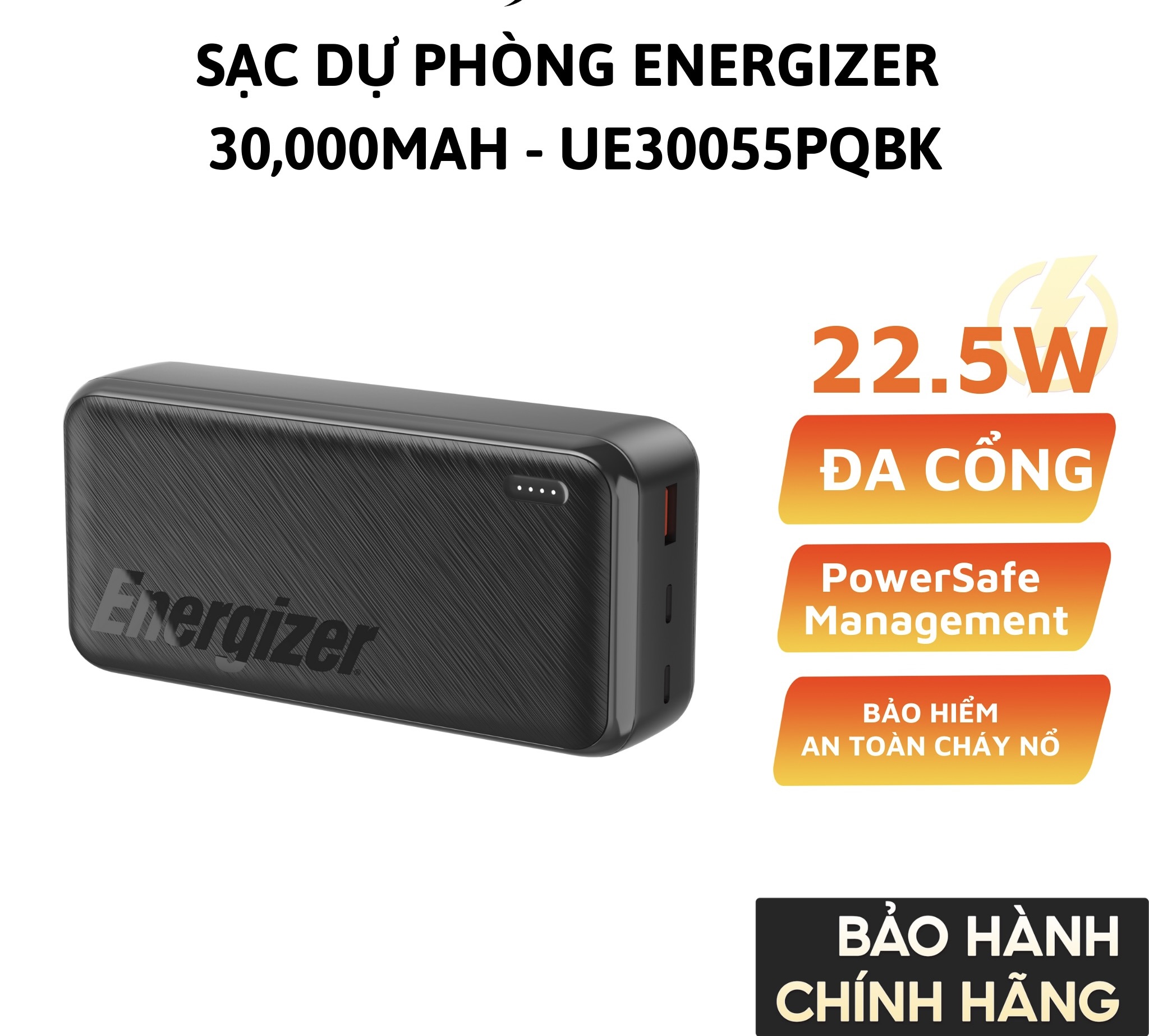 Pin sạc dự phòng Energizer 30,000mAh - UE30055PQBK