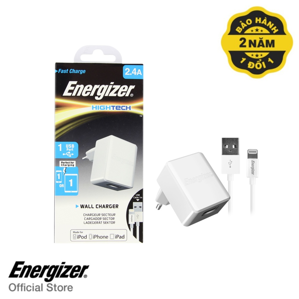 Sạc 2.4A EU kèm cáp Lightning - ACA1BEUHLI3